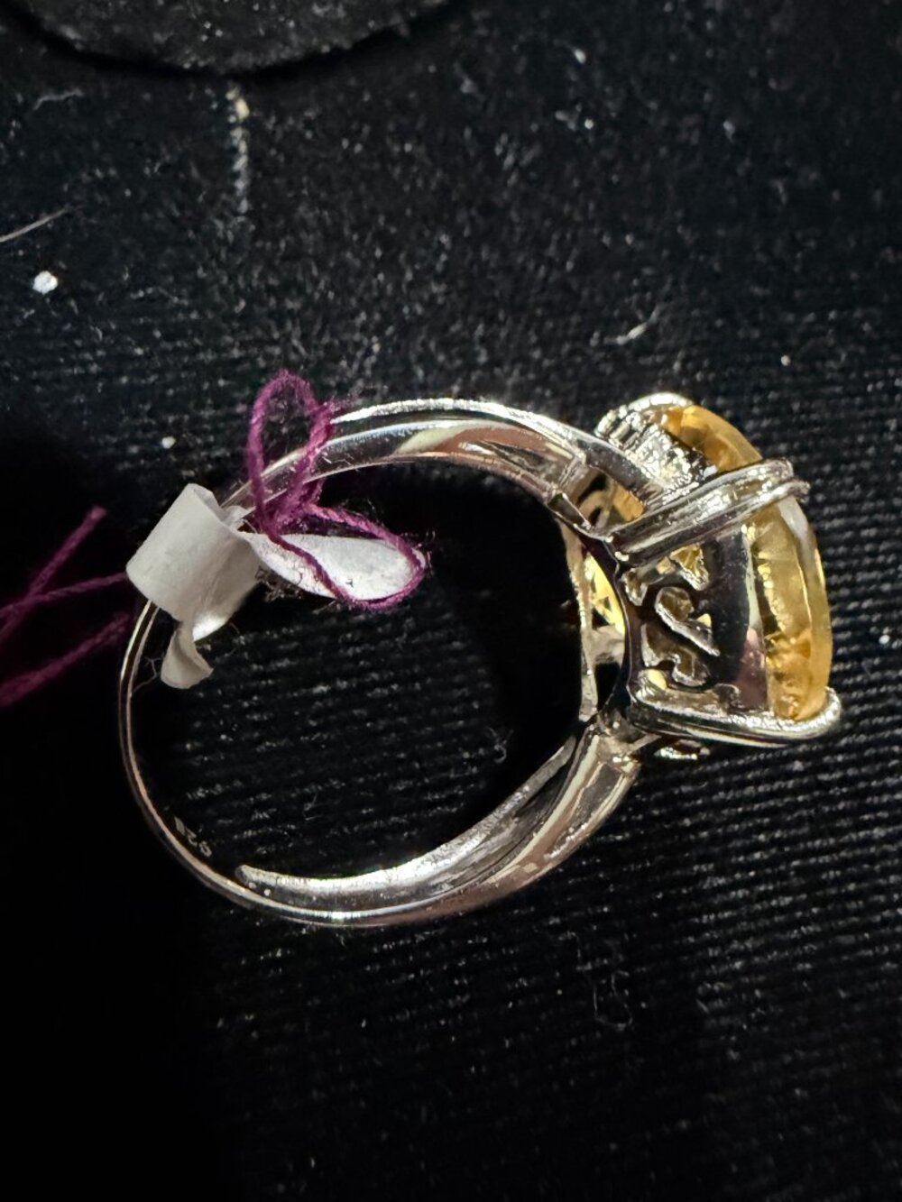 Citrine Set in Sterling Silver Size 7 - Picture 3 of 3